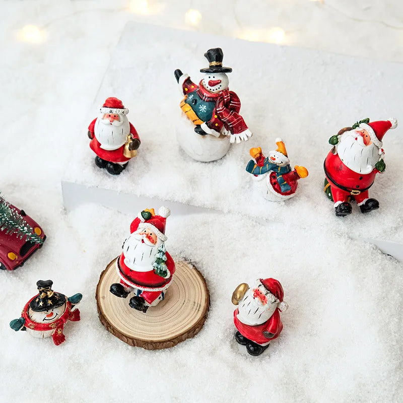 Christmas Resin Santa Claus Snowman Desktop Decoration Christmas Showcase Desktop Display Decoration Photography Props