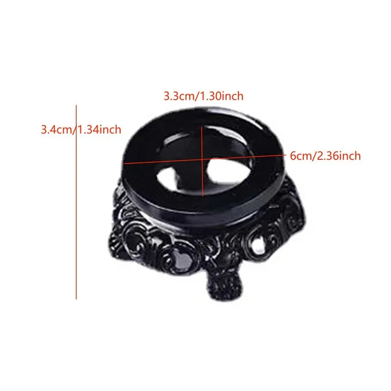 Adorno de escritorio negro, asiento fijo, decoración hueca para el hogar, Base de bola de cristal, soporte de exhibición de Pedestal esférico, soporte de globo