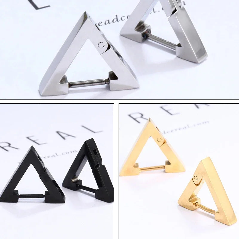 1 par de aretes triangulares punk
