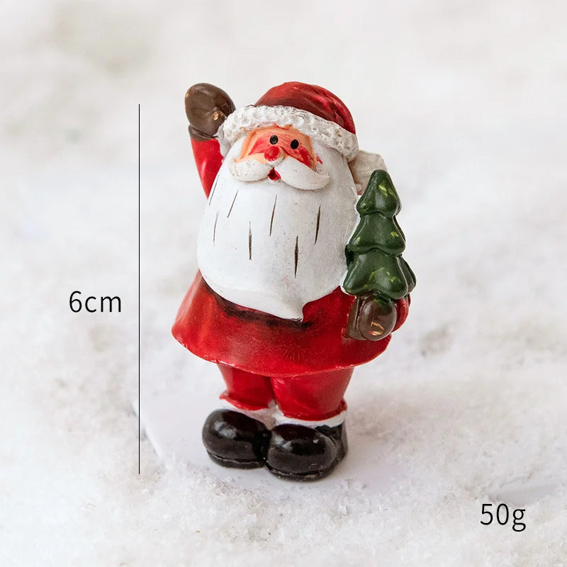 Christmas Resin Santa Claus Snowman Desktop Decoration Christmas Showcase Desktop Display Decoration Photography Props