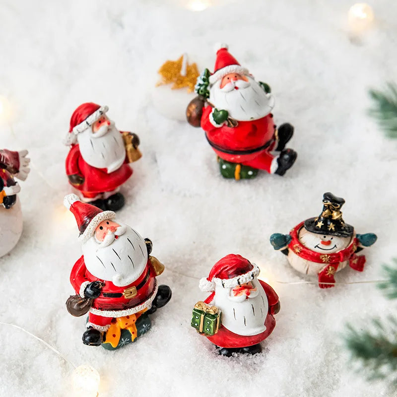 Christmas Resin Santa Claus Snowman Desktop Decoration Christmas Showcase Desktop Display Decoration Photography Props