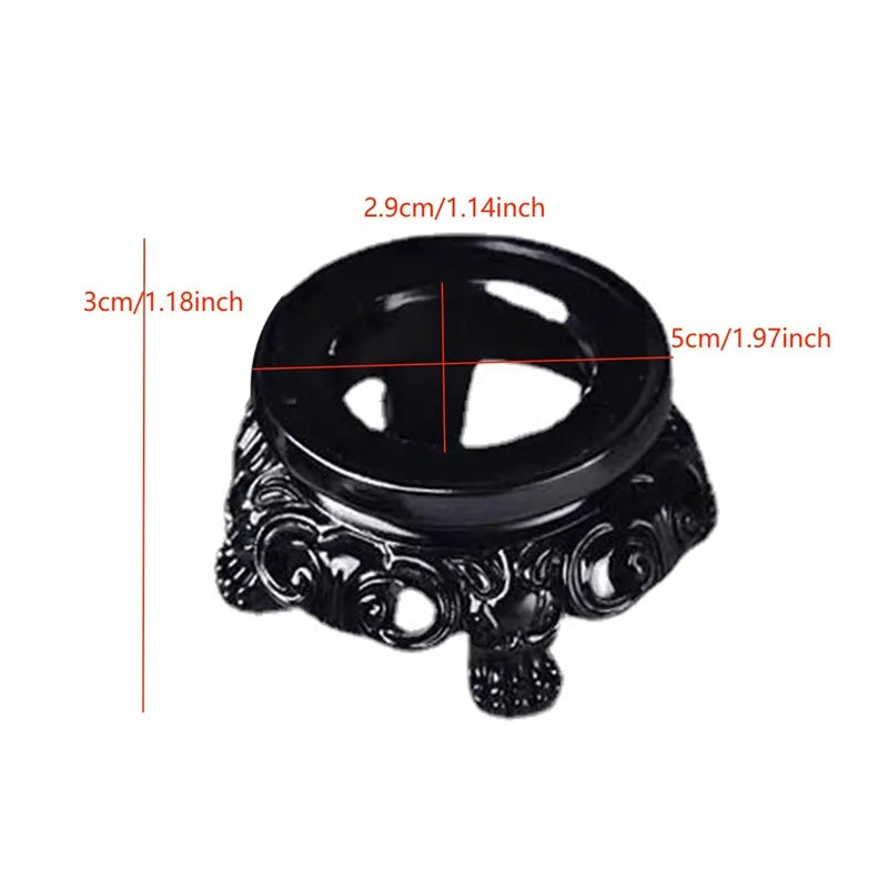 Adorno de escritorio negro, asiento fijo, decoración hueca para el hogar, Base de bola de cristal, soporte de exhibición de Pedestal esférico, soporte de globo