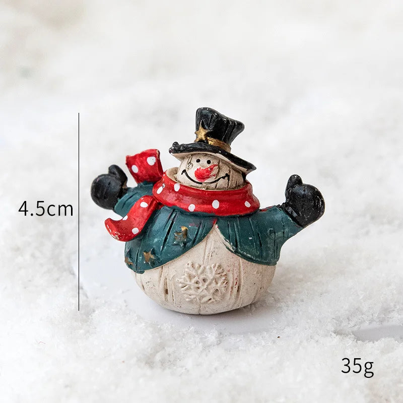 Christmas Resin Santa Claus Snowman Desktop Decoration Christmas Showcase Desktop Display Decoration Photography Props