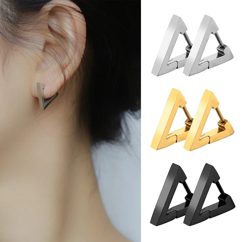1 par de aretes triangulares punk