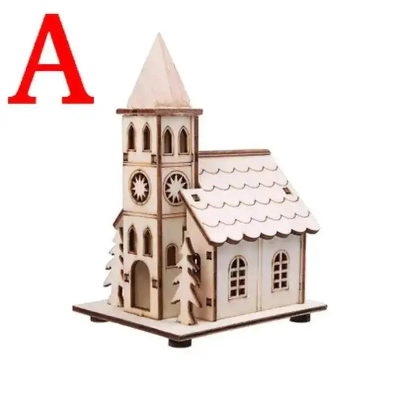 Luz LED navideña para casa de madera