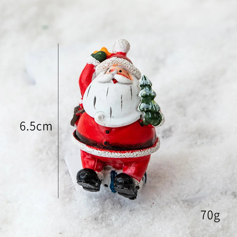 Christmas Resin Santa Claus Snowman Desktop Decoration Christmas Showcase Desktop Display Decoration Photography Props