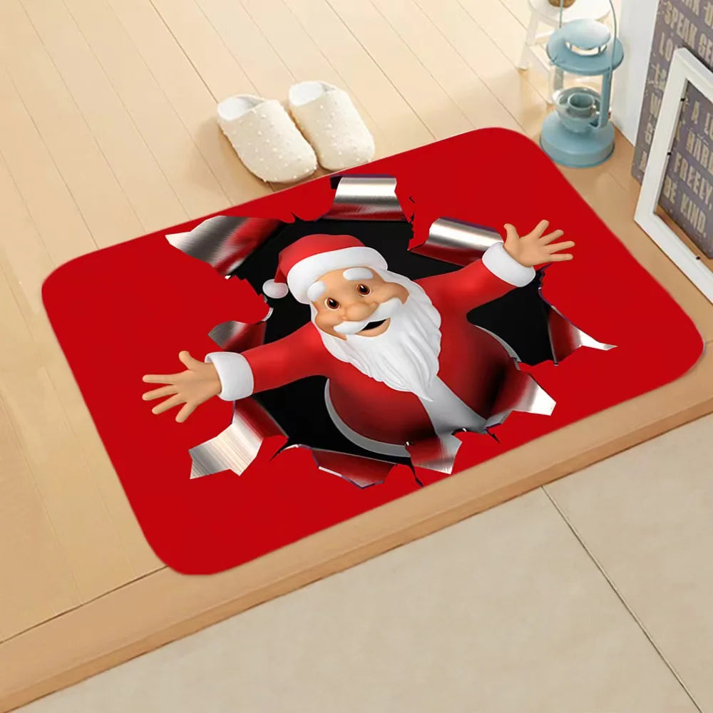 Christmas Door Mat Santa Claus Outdoor Carpet Merry Christmas Decorations For Home 2025 Navidad Xmas Ornament New Year 2026