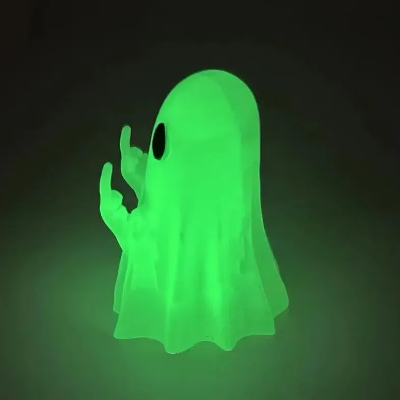 estatua de fantasma de dedo medio luminoso